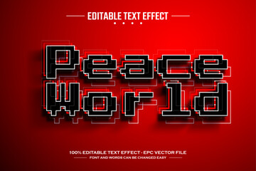 Poster - Peace world 3D editable text effect template