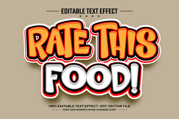 Poster - Rate this food 3D editable text effect template