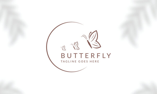 Beauty Butterfly logo. Luxury line logotype design. Universal premium butterfly symbol logotype