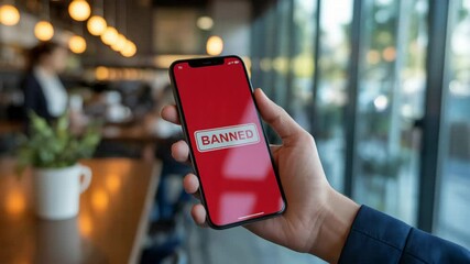 Banned word on smartphone display