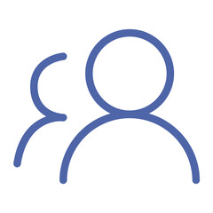Poster - Illustration of three simple blue outlined figures representing people or users in a group setting