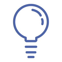 Aufkleber - Illustration of a light bulb with a round top and a striped base in blue color on a white background