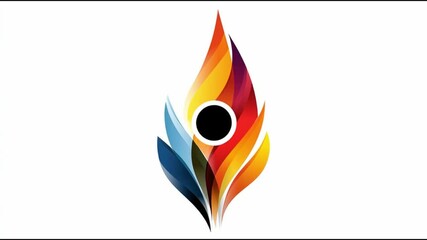 Poster - Colorful Flame Design Representing Creativity and Passion in Modern Art Style