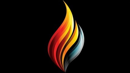 Aufkleber - Creative Flame Graphic With Dynamic Colors Representing Energy and Warmth in Digital Art