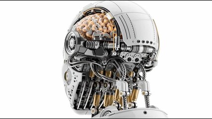 Poster - Exploring Advanced Robotics and AI Innovation in a Futuristic Design of a Humanoid Head With Intricate Circuits