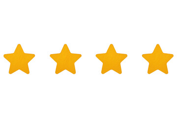 Poster - Four yellow stars aligned horizontally on a black background simple and clean presentation created with generated ai