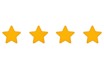 Poster - A simple image showing four gold star icons aligned horizontally on a black background rating concept created with generated ai