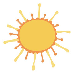 Leinwandbilder - The sun is the center. A simple background and a solid color make the image of the sun stand out with a circular part in the center and a radius around it.
