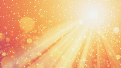 Poster - A bright orange background with a sun shining through the clouds. The sun is casting a warm glow on the scene