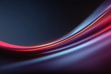 Poster - Abstract layered digital artwork with flowing red and blue light streaks