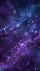 Poster - Abstract futuristic background with purple and blue glowing gradient hexagons