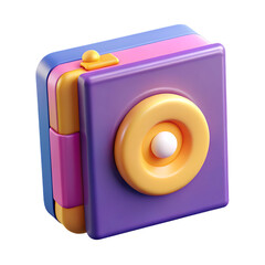 Aufkleber - 3d rendered colorful camera icon design on a black background