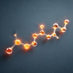 Poster - Illuminated Molecular Structure: A Glowing Depiction of Connectivity and Scientific Innovation on Deep Blue Backdrop.