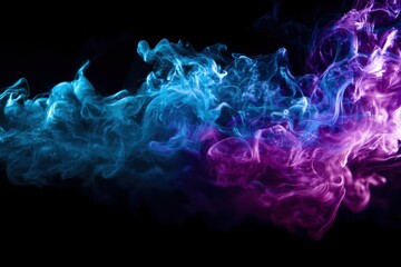 Aufkleber - A blue and purple smoke is coming out of a fire