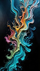 Aufkleber - Colorful abstract swirls create a stunning background for mobile displays
