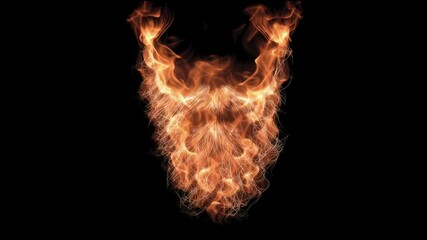 Poster - Fire Creates a Unique Visual Representation of a Beard in a Dark Setting With Mesmerizing Flames