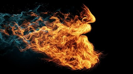 Aufkleber - Creative Representation of Flames Shaped Like a Human Face Shows Artistic Skill and Imagination in Visual Design
