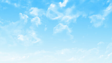 Poster - Beautiful blue sky image. Fantastic soft white clouds against blue sky. Vector design. 