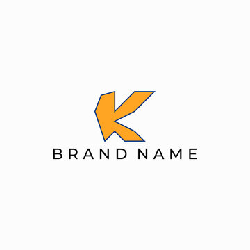 ILLUSTRATION LETTER K GEOMETRIC  LOGO ICON FLAT COLOR TEMPLATE SIMPLE MINIMALIST ELEMENT DESIGN SIMPLE VECTOR GOOD FOR APPS, BRAND 
