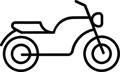 Poster - Simple black line art motorcycle icon isolated on white background
