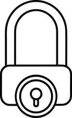 Poster - Simple black outline of a padlock with a keyhole isolated on white background