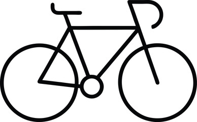 Poster - Simple black line art bicycle icon isolated on white background