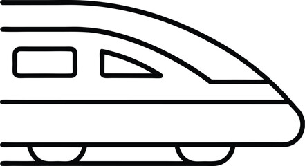 Poster - Modern high speed train outline icon isolated on white background
