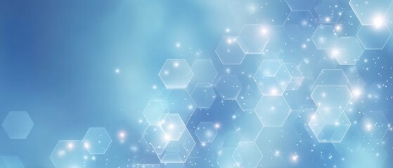 Poster - Light blue abstract hexagon background