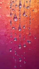 Poster - Colorful water droplets cascading on a vibrant background for phone wallpapers