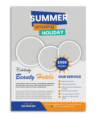 Wall Mural - minimal and simple travel flyer template / leaflet design.