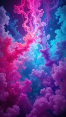 Aufkleber - Colorful abstract clouds swirling in a vibrant cosmic background