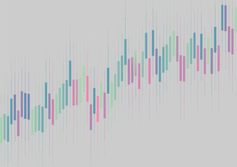Poster - Abstract bright growing financial linear graph chart background. Vector lines tech design