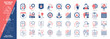 © Genestro - Software Testing icon set. Code, Integration, Bugs Prevention, Quality, Security, Requirements, Development, Usability. Duotone color solid and editable outline icons