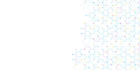 Poster - Graphic design element with abstract geometric background of simple hexagon pattern