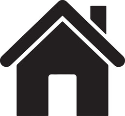 Fototapete - Minimalist black and white icon of a house with a subtle gradient effect and a clean modern aesthetic silhouette