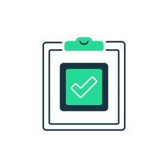 Poster - Clipboard Checklist Two Tone Color Icon. linear style sign for mobile concept and web design. Outline vector icon.