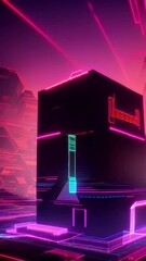 Wall Mural - Future architectural glowing grid