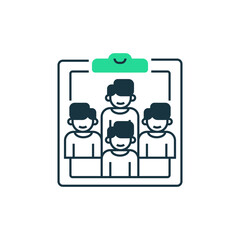 Poster - Client List Two Tone Color Icon. linear style sign for mobile concept and web design. Outline vector icon.