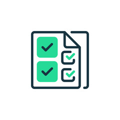 Poster - Checklist Two Tone Color Icon. linear style sign for mobile concept and web design. Outline vector icon.