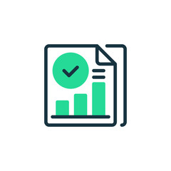 Poster - Report Document Two Tone Color Icon. linear style sign for mobile concept and web design. Outline vector icon.