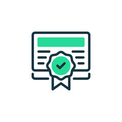 Poster - Certification Two Tone Color Icon. linear style sign for mobile concept and web design. Outline vector icon.