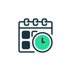 Poster - Deadline Reminder Two Tone Color Icon. linear style sign for mobile concept and web design. Outline vector icon.