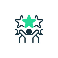 Poster - Team Motivation Two Tone Color Icon. linear style sign for mobile concept and web design. Outline vector icon.