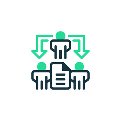 Poster - Delegation Task Two Tone Color Icon. linear style sign for mobile concept and web design. Outline vector icon.