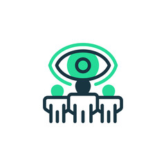 Poster - Shared Vision Two Tone Color Icon. linear style sign for mobile concept and web design. Outline vector icon.