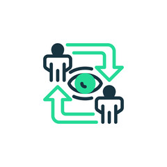 Poster - Shared Vision Two Tone Color Icon. linear style sign for mobile concept and web design. Outline vector icon.