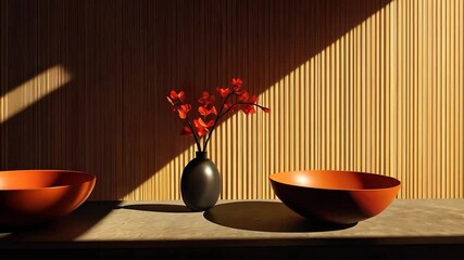 Poster - Decorative Arrangement with Vase and Bowl on a Table