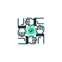 Poster - Team Bonding line icon. Universal creative premium symbol. Vector sign icon logo template. Vector illustration