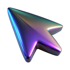 Fototapete - Vibrant Pointer Icon: A sleek, iridescent computer cursor pointer glimmers with dynamic colors, offering a modern and captivating digital representation.