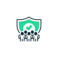 Poster - Team Shield line icon. Universal creative premium symbol. Vector sign icon logo template. Vector illustration